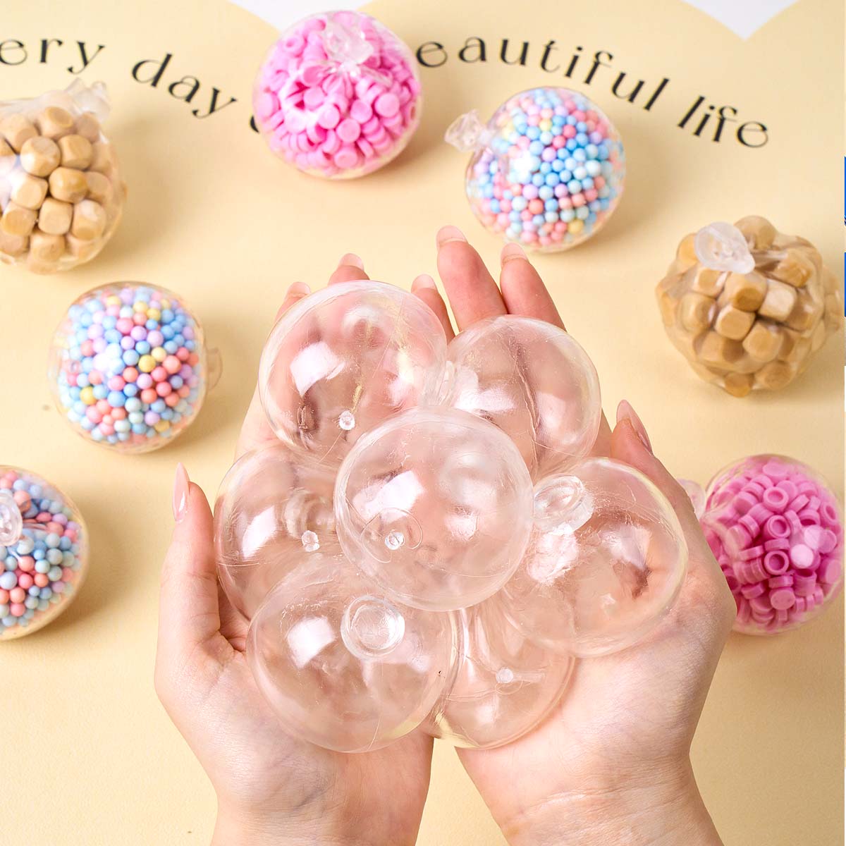 Bocce Ball Set - Clear Stress Ball Kit DIY Squishy