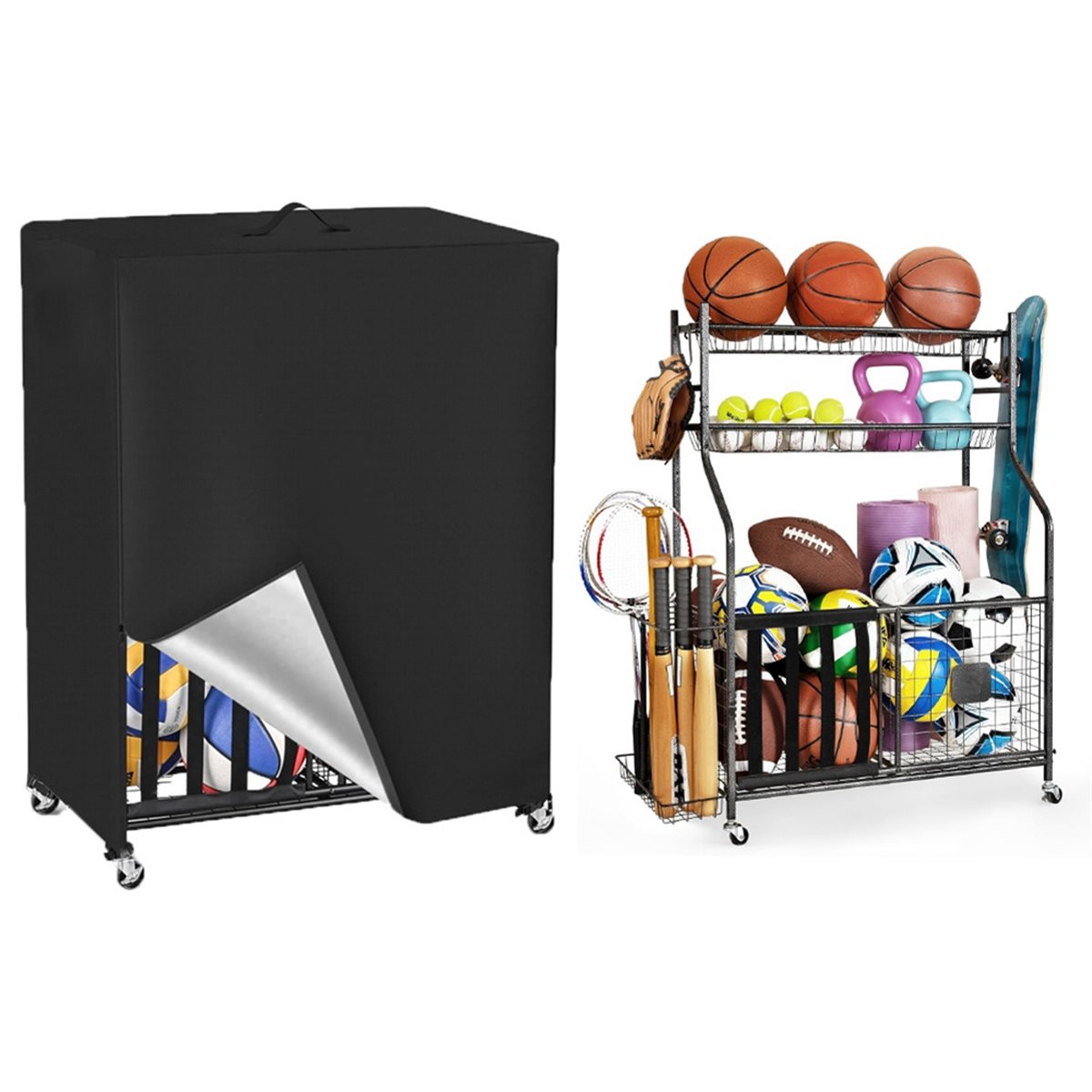 Basketball Rack Cover Garage S - Sports Equipment Organizer Garage review and price