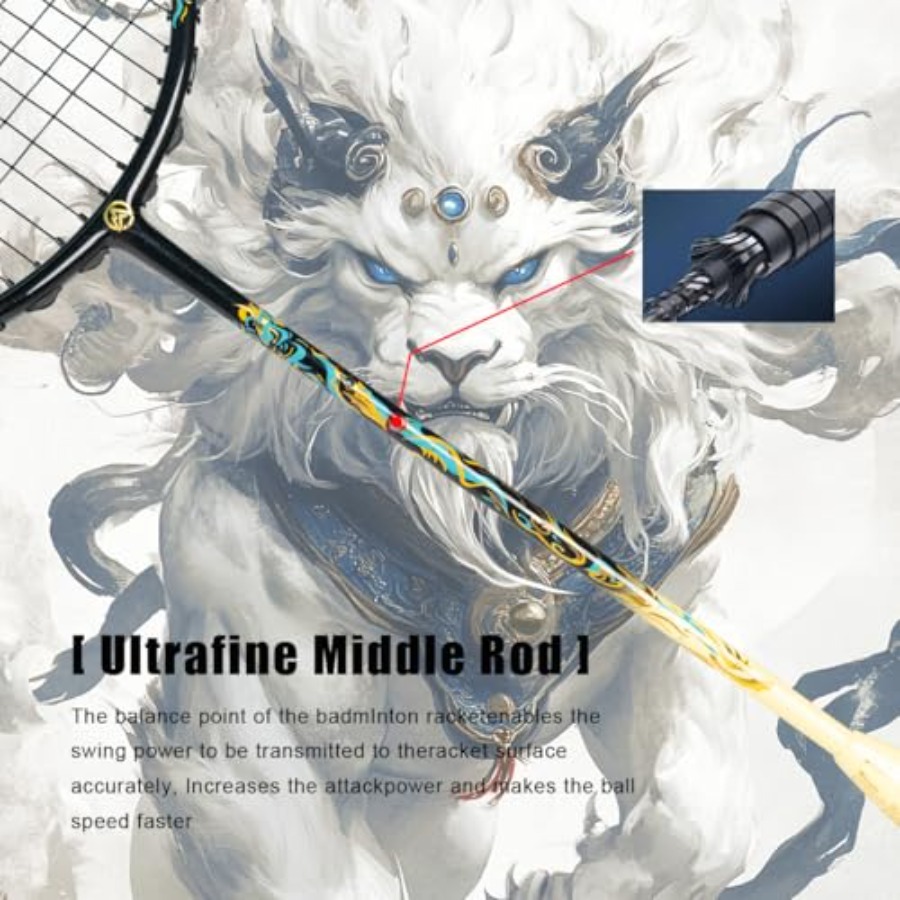 Lion Dance Chinese Style 6U G5 - Badminton Racket Carbon review and price